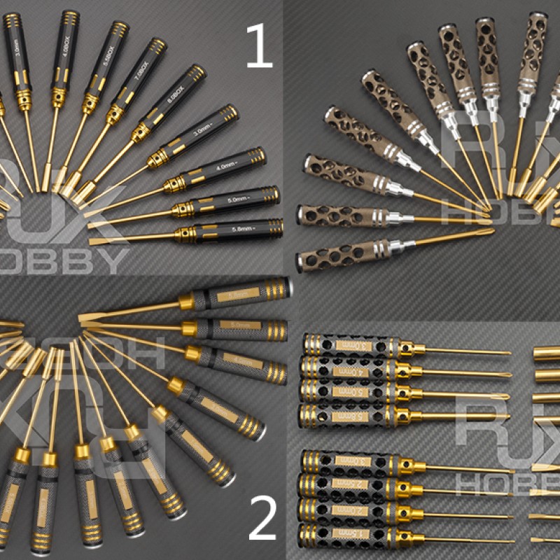 RJXHOBBY Hex /Nut/ Phillips/ Flat Screwdriver 16 pcs kits