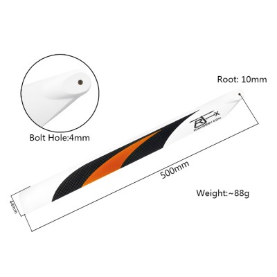 RJX Orange 500mm Premium CF Blades-FBL Version
