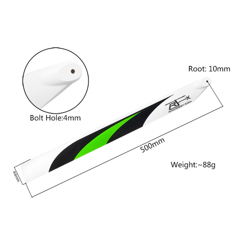 RJX Green500mm Premium CF Blades-FBL Version