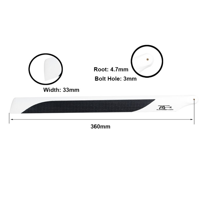 RJX 360mm CF Blades -FBL Version