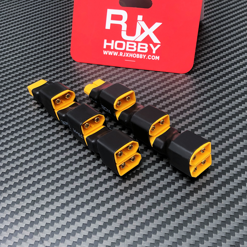 RJXHOBBY 1pcs XT-60 Female to 2 XT-60 Male XT60 No wires in parallel connection harnesses Parallel Battery Connector Adapter