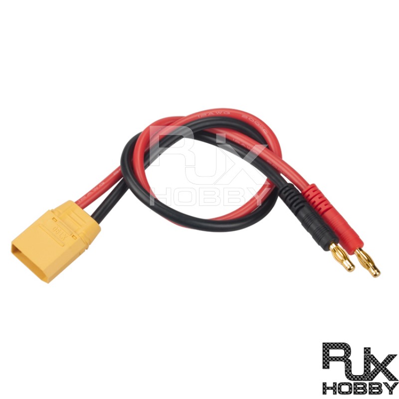 RJXHOBBY Charger Leads XT90 Male Connector to 4mm Banana Plug (15-30cm / 12AWG)