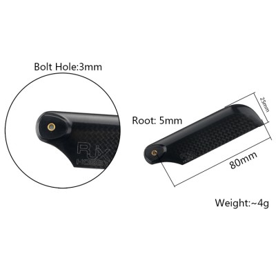RJX 80mm 3K CF Tail Blades
