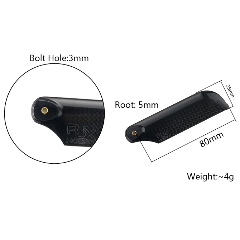 RJX 80mm 3K CF Tail Blades