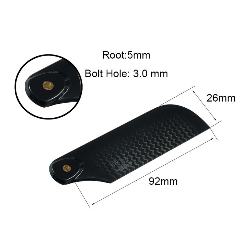 RJX HOBBY 92mm 3K CF Tail Blades