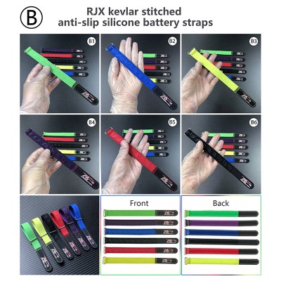 RJX OEM  20mm width  kevlar stitched anti-slip silicone battery straps