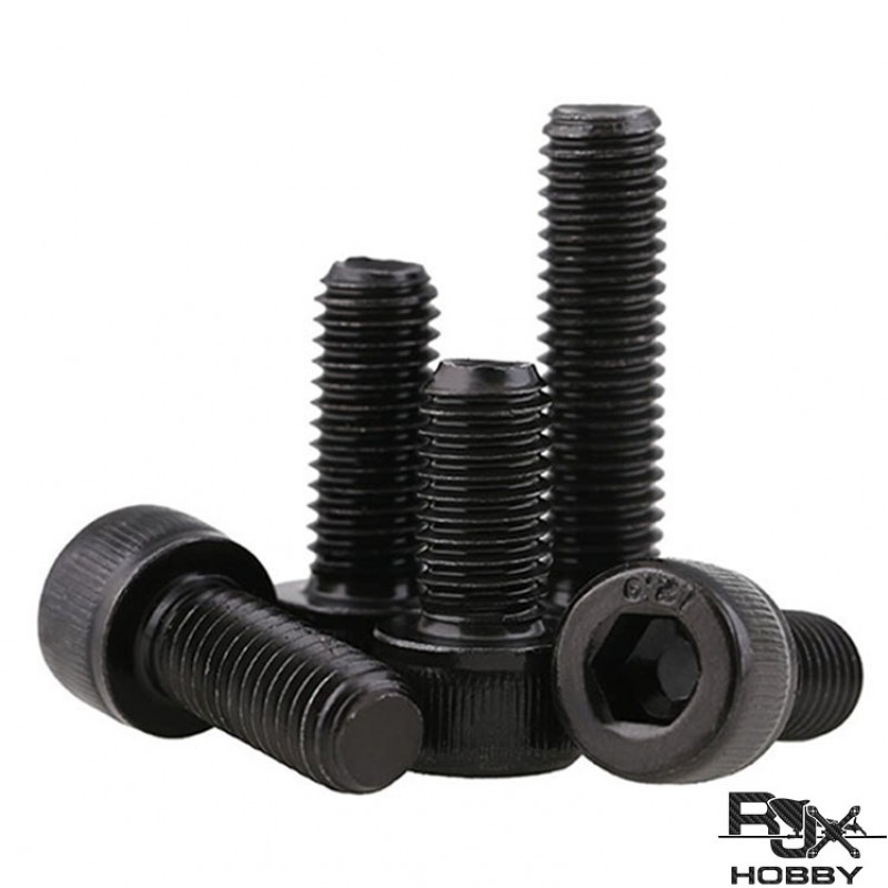 RJXHOBBY 100pcs M2 3mm-25mm Class 12.9 Alloy Steel Socket Head Caps Screws