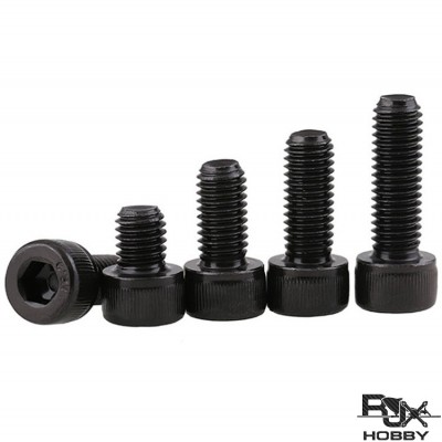 RJXHOBBY 100pcs M2.5 3mm-30mm Class 12.9 Alloy Steel Socket Head Caps Screws
