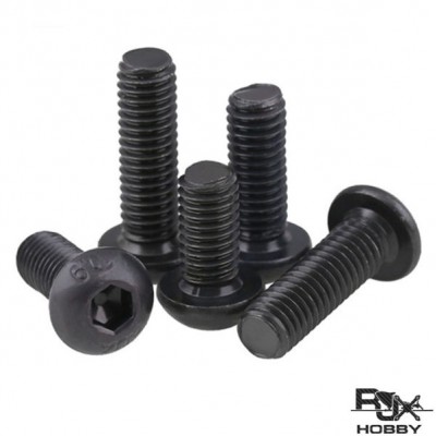 RJXHOBBY 100pcs M2.5 3-30mm Hex Socket Round Button Head Screw Grade10.9 Button Head Screws