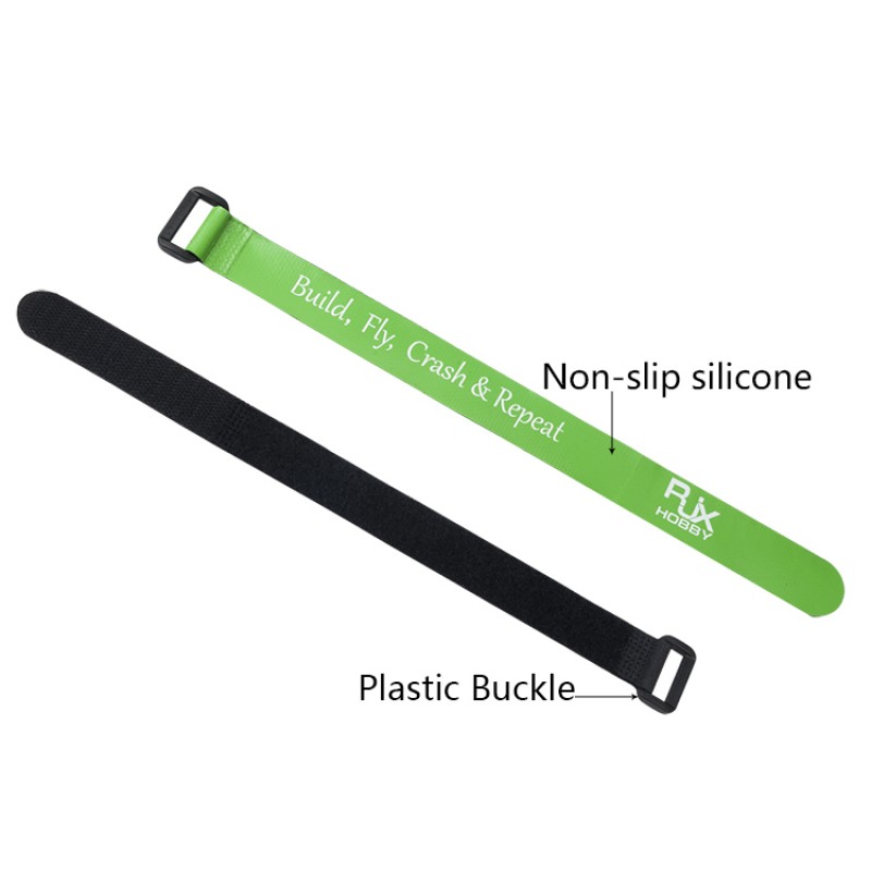 RJXHOBBY Non-Slip Silicone Battery Straps – 8 PACK(Width: 20mm Length: 200 / 250 / 300mm )