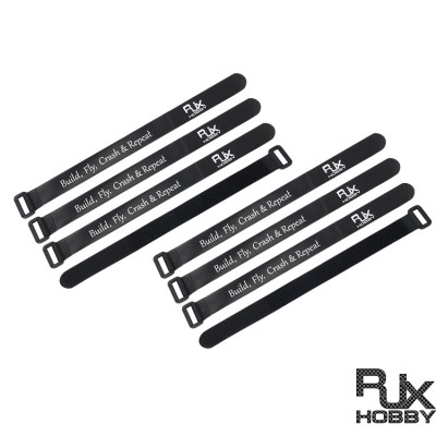 RJXHOBBY Non-Slip Silicone Battery Straps – 8 PACK(Width: 16mm Length: 150 /200 / 250 / 300mm )