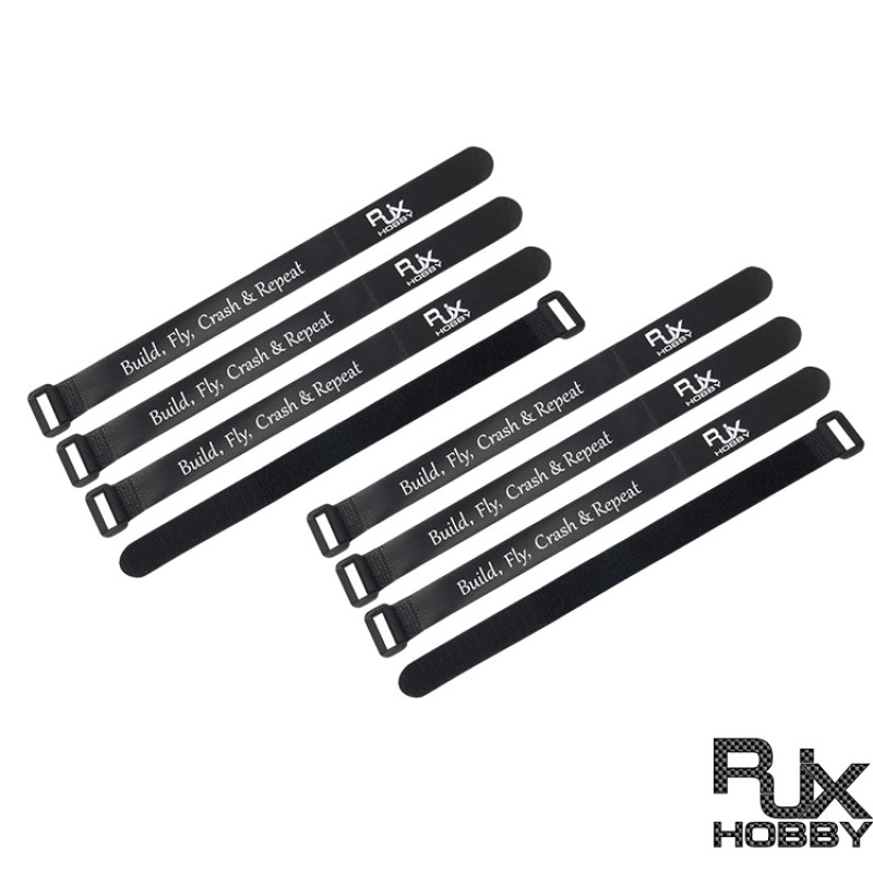 RJXHOBBY Non-Slip Silicone Battery Straps – 8 PACK(Width: 20mm Length: 200 / 250 / 300mm )