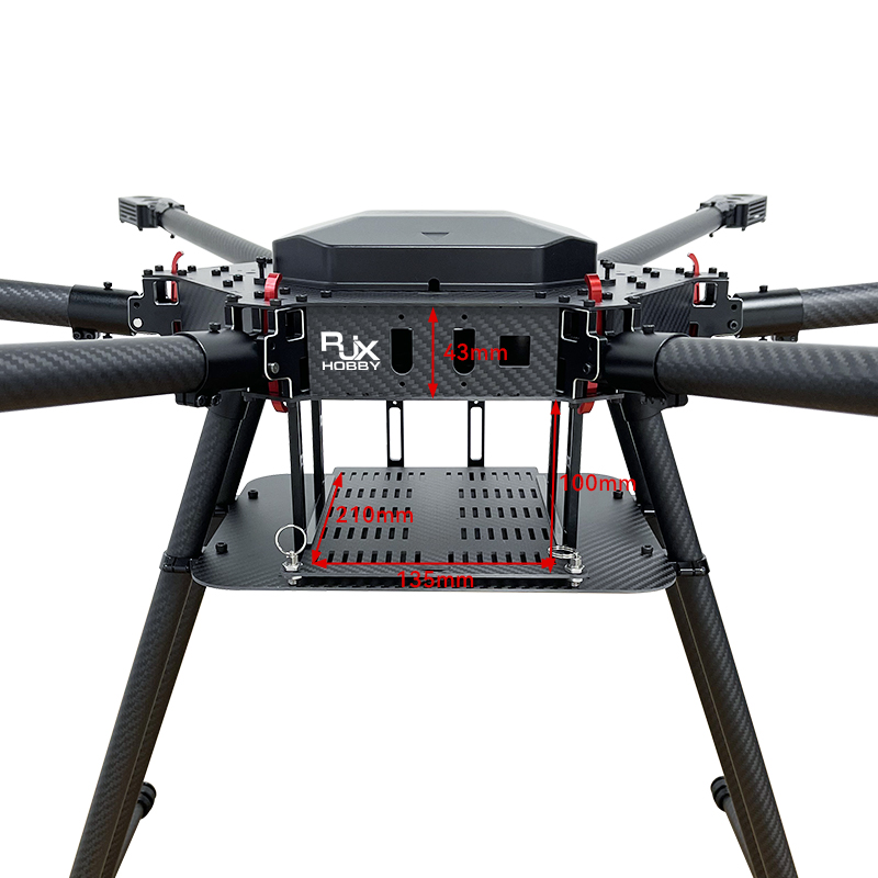 RJX1200C 6-Axis Carbon Fiber Umbrella Folding Hexacopter Frame with Motor Mounts ﻿