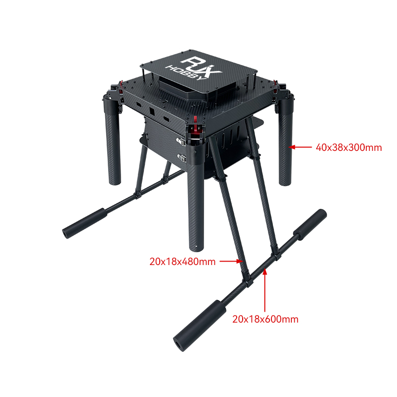 RJX1200D 4-Axis Carbon Fiber Umbrella Folding Quadcopter Frame without motor mounts