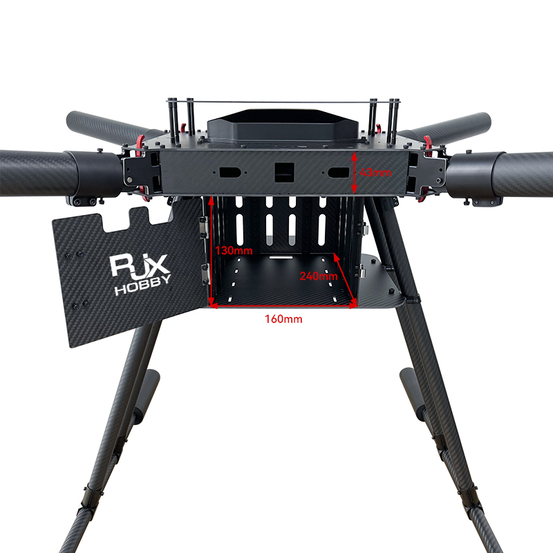 RJX1200D 4-Axis Carbon Fiber Umbrella Folding Quadcopter Frame without motor mounts