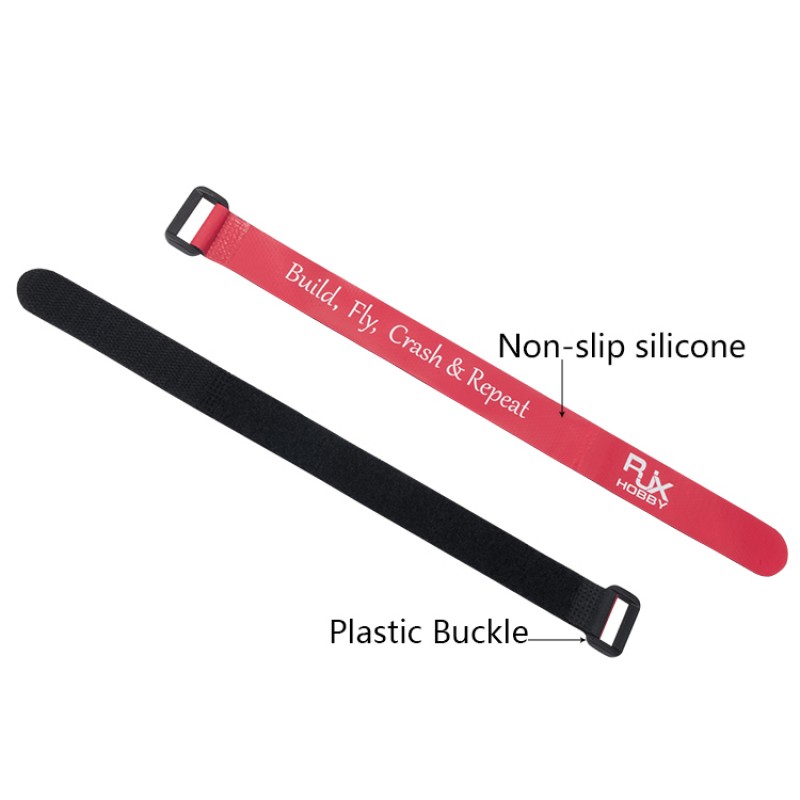 RJXHOBBY Non-Slip Silicone Battery Straps – 8 PACK(Width: 20mm Length: 200 / 250 / 300mm )