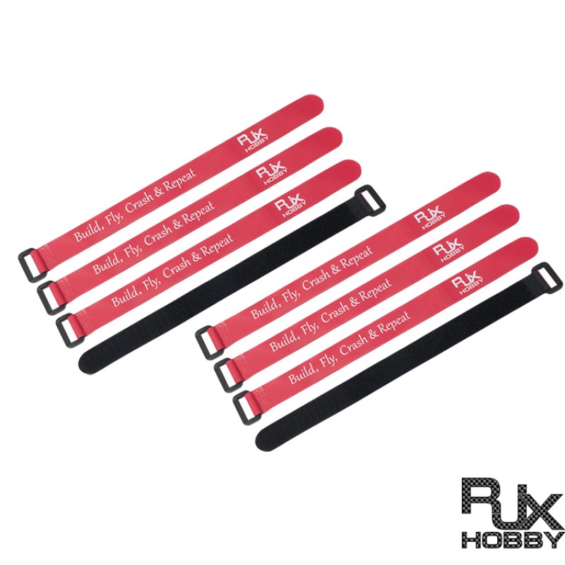 RJXHOBBY Non-Slip Silicone Battery Straps – 8 PACK(Width: 20mm Length: 200 / 250 / 300mm )