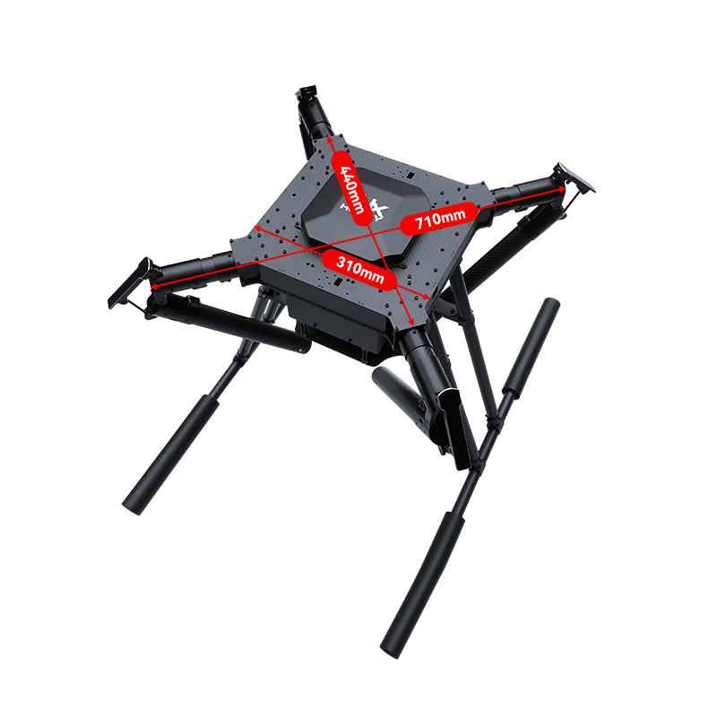 RJX1300C  4-Axis Carbon Fiber Folding Quadcopter Frame without motor mounts