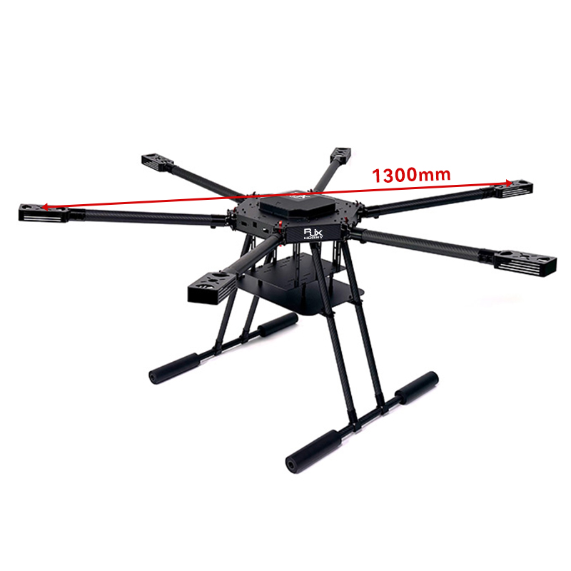 RJX1300J 6-Axis Carbon Fiber Umbrella Folding Hexacopter Frame with Motor Mounts 