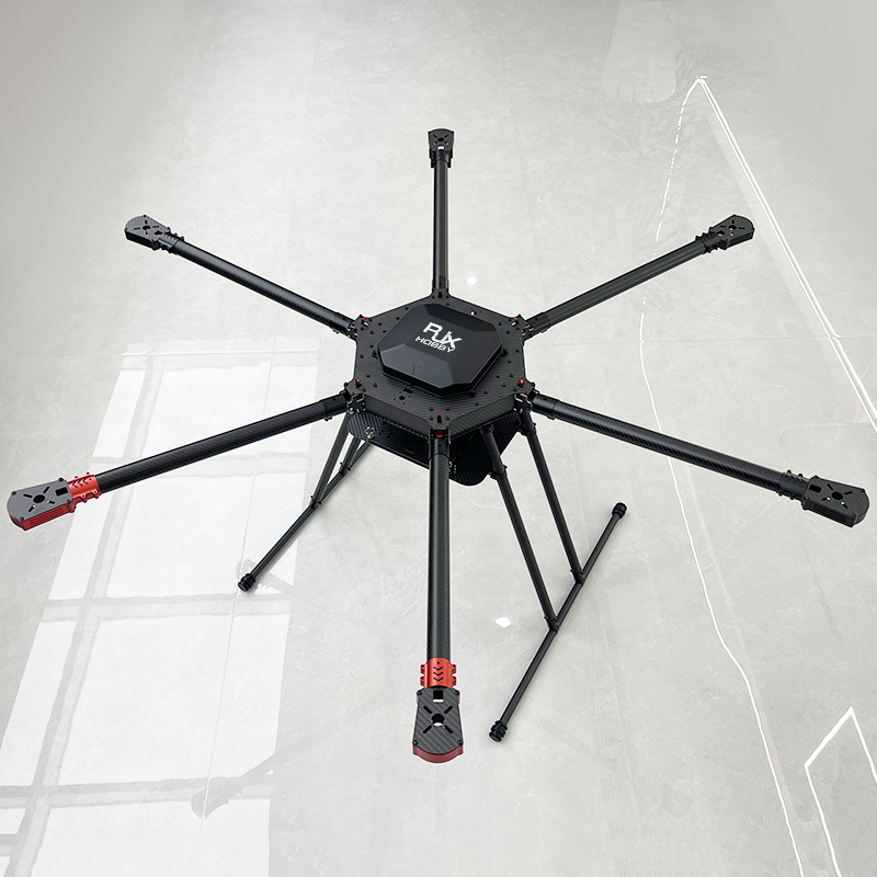 RJX1300 6-Axis Carbon Fiber Umbrella Folding Hexacopter Frame with Motor Mounts