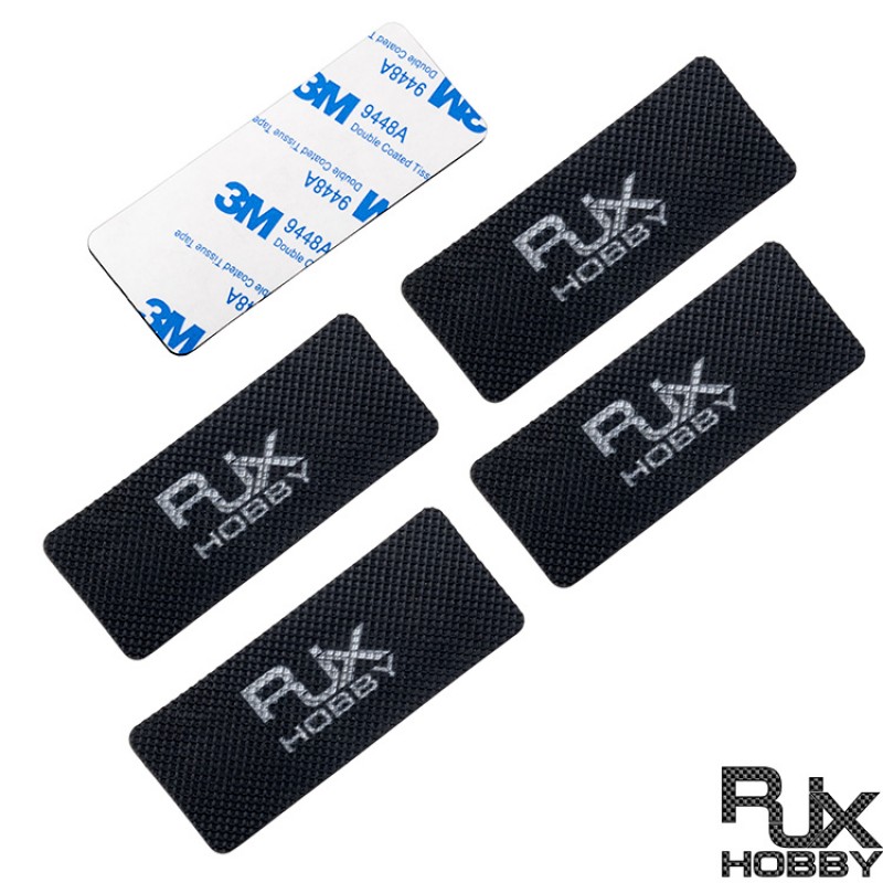 RJX 5pcs Mesh Surface FPV Anti-Slip Damping Silicone 75X30x1mm Mat Adhesive Tape for RC Quadcopter Multicopter Lipo Battery