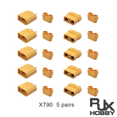 RJXHOBBY 5pair XT90 Male Female Battery Connector Bullet Connector Set for Battery, ESC, and Charge Lead
