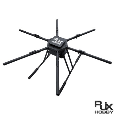 RJX1850A  6-Axis Carbon Fiber Umbrella Folding Hexacopter Frame with upper and below battery tray without motor mounts