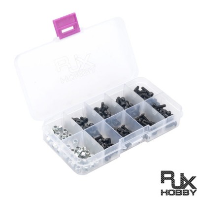 RJX 160pcs M3 x 6mm/8mm/10mm/12mm Screws and Nuts Compartment Plastic Storage Container