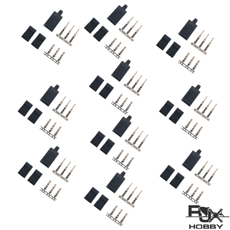 RJXHOBBY JR / Hitec / Spektrum Style Servo Connector Plugs Male / Female