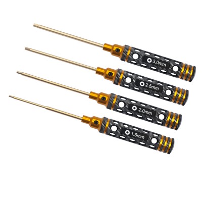 RJX 4pcs Hollow Handle Hex Screw driver Tools Kit Set 1.5mm / 2.0mm / 2.5mm / 3.0mm for RC Models Car Boat Airplane