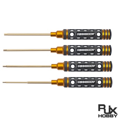 RJX 4pcs Hollow Handle Hex Screw driver Tools Kit Set 1.5mm / 2.0mm / 2.5mm / 3.0mm for RC Models Car Boat Airplane