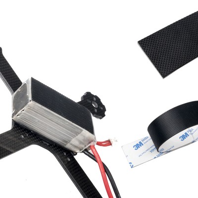 RJX 1pcs 500x 30x 2mm Mesh Surface FPV Anti-Slip Damping Silicone Mat Adhesive Tape for RC Quadcopter Multicopter Lipo Battery