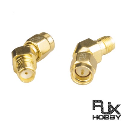 RJXHOBBY 2pcs SMA Male to SMA Female 45 Degree Antenna Adapter Connector for FPV Race RX5808 Fatshark Goggles