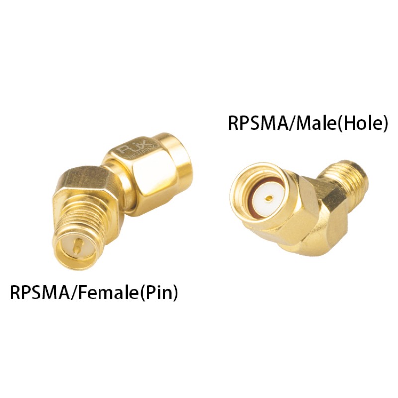 RJXHOBBY 2pcs RPSMA Male to RPSMA Female 45 Degree Antenna Adapter Connector for FPV Race RX5808 Fatshark Goggles