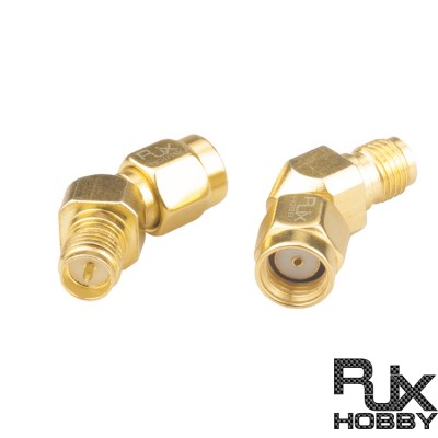 RJXHOBBY 2pcs RPSMA Male to RPSMA Female 45 Degree Antenna Adapter Connector for FPV Race RX5808 Fatshark Goggles