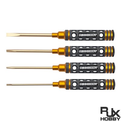 RJX 4pcs Flat Head Screw driver Tools Kit Set 3.0mm / 4.0mm / 5.0mm / 5.8mm for RC Models Car Boat Airplane