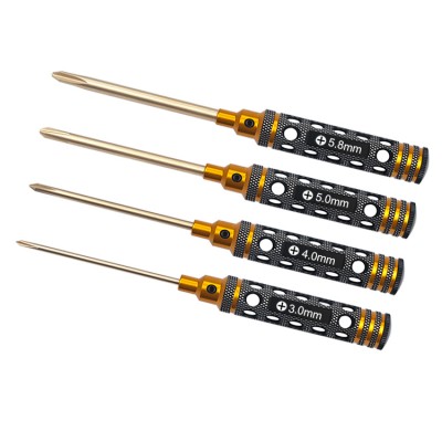 RJX 4pcs Phillips Screwdriver Tools Kit Set 3.0mm 4.0mm 5.0mm 5.8mm for RC FPV Car Boat Airplane