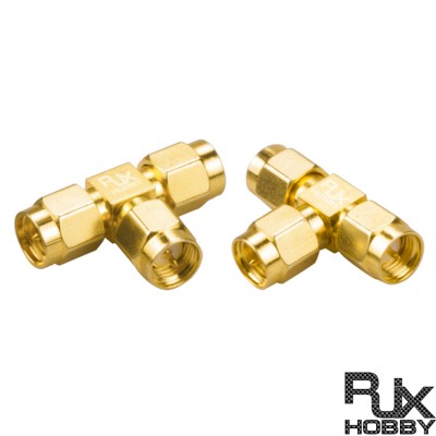 RJX 2pcs SMA Male Plug to 2 Dual SMA Male Triple T RF Coaxial Adapter Connector 3 Way