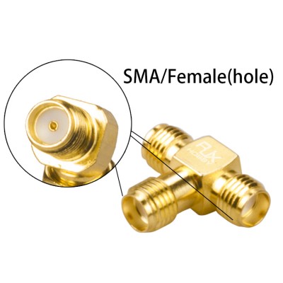 RJX 2pcs SMA Female Plug to 2 Dual SMA Female Triple T RF Coaxial Adapter Connector 3 Way