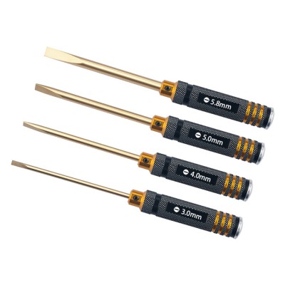 RJX 4pcs Flat Head Screw driver Tools Kit Set 3.0mm / 4.0mm / 5.0mm / 5.8mm for RC Models Car Boat Airplane