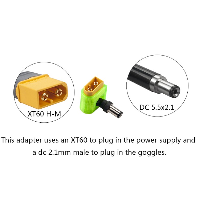 RJXHOBBY Fatshark ImmersionRC Goggles Battery Adapter for  XT60 FPV RC Dominator
