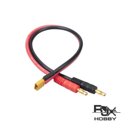 RJXHOBBY Charger Leads XT30U Male Connector to 4mm Banana Plug (30cm / 12AWG)