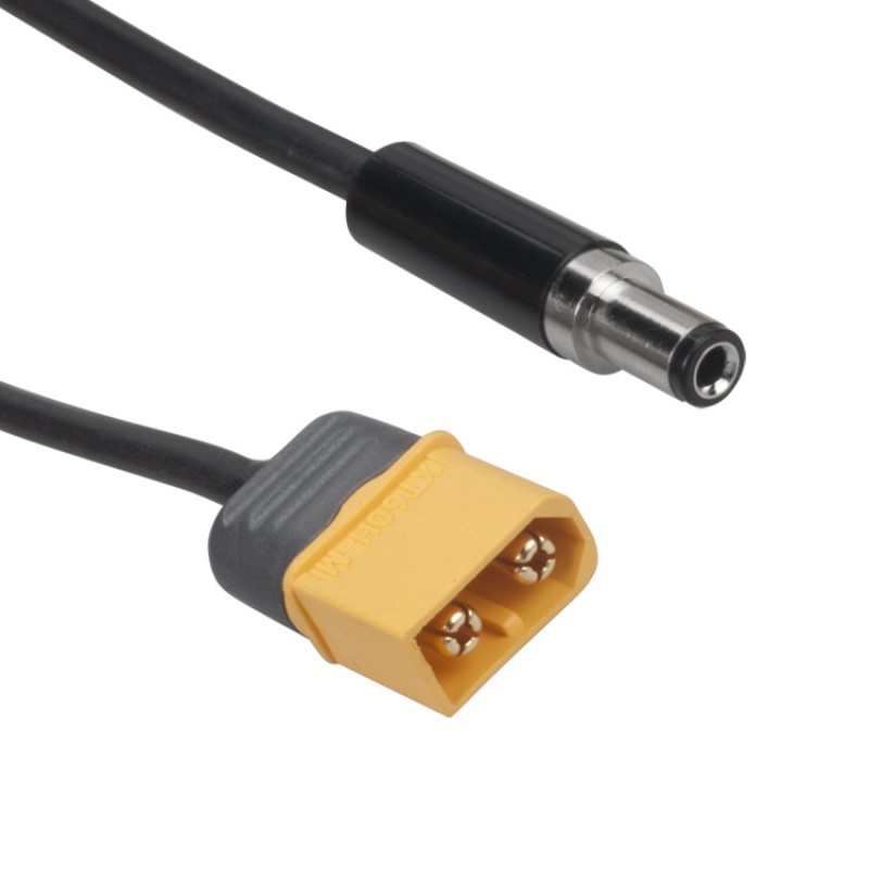 RJXHOBBY XT60 Male Bullet Connector to Male DC 5.5mm X 2.1mm DC5521 Rubber Power Cable for T12 Electric Soldering Iron