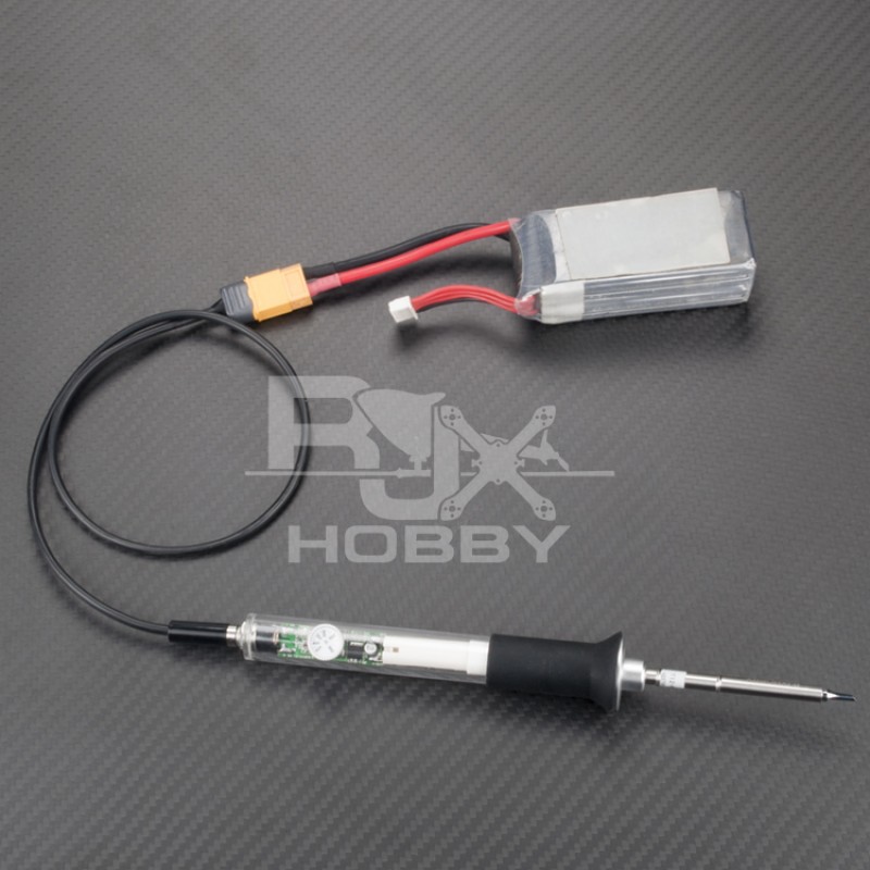 RJXHOBBY XT60 Male Bullet Connector to Male DC 5.5mm X 2.5mm DC5525 Rubber Power Cable for TS100 Electric Soldering Iron