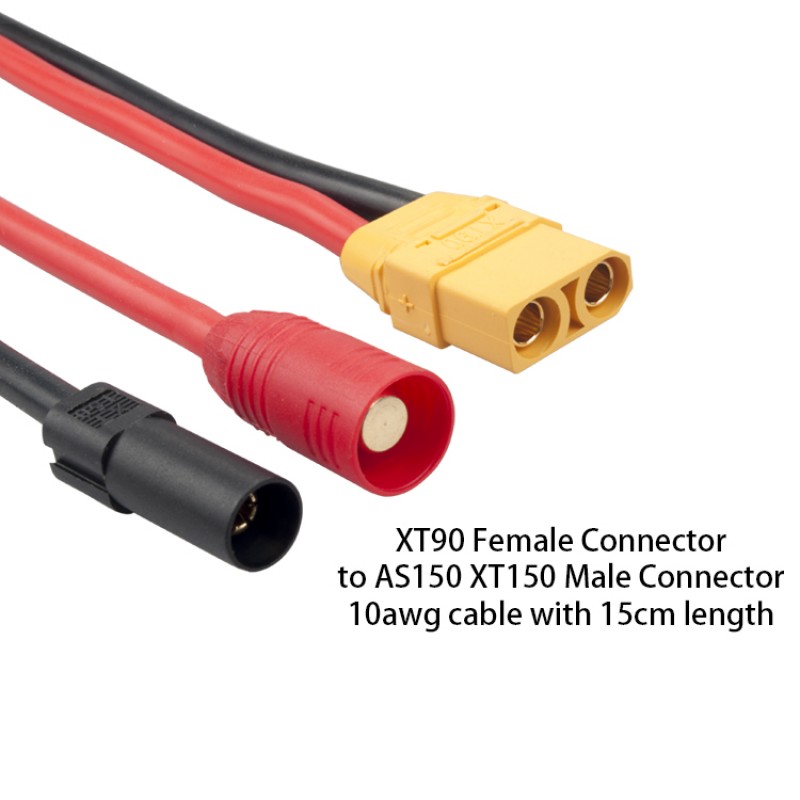 RJXHOBBY XT90 Female to XT150 AS150 male Connector Adapter 15CM 10awg Wire DJI S1000 S900