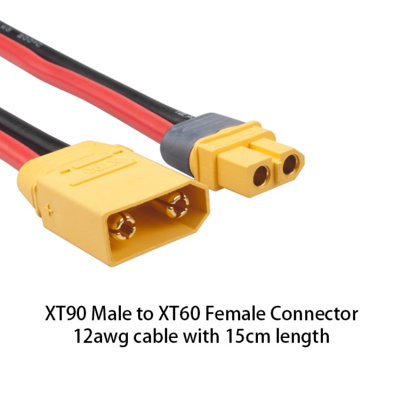 RJXHOBBY XT90 Male to XT60 Female Adapter 12AWG Wire 15cm Turnigy Drone FPV Lipo NiMH battery