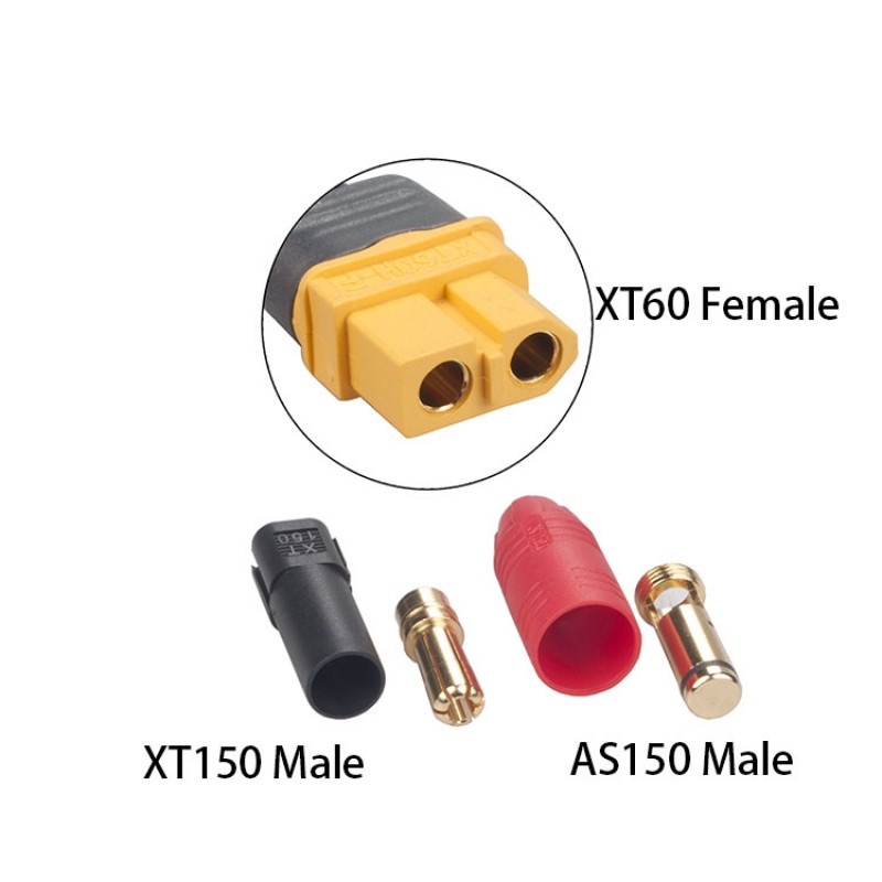 RJXHOBBY XT60 Female to XT150 AS150 male Connector Adapter 15cm 12awg Wire DJI S1000 S900