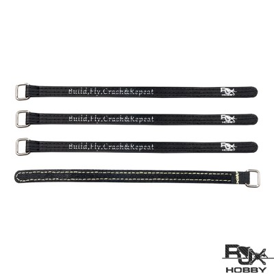 RJX Kevlar Stitched  Battery Strap w/ Metal Buckle– 4 Pack Black(Width: 10mm Length:100 /120 /130 /150 /170 /190 /200mm