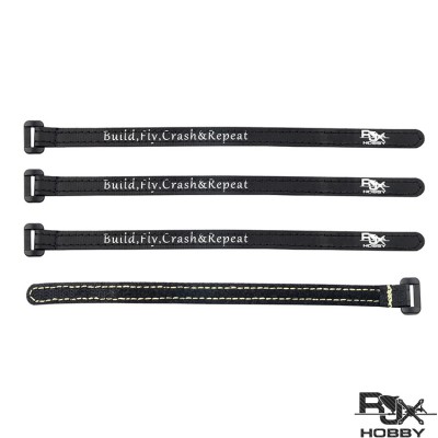 RJX Non-Slip Silicone Battery Straps – 4 Pack Black(Width: 10mm Length:100 /120 /130 /150 /170 /190 /200mm
