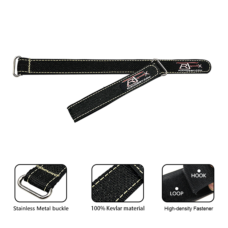 RJXHOBBY 2pcs Kevlar Battery Strap w/Metal Buckle (Width: 16mm Length: 100-400mm )